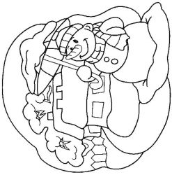 plansa de colorat om de zapada #16