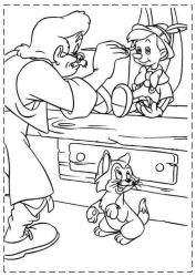 plansa de colorat pinocchio #2