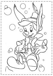 plansa de colorat pinocchio #4