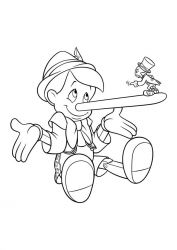 plansa de colorat pinocchio #14