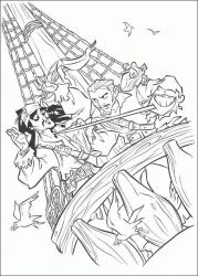 plansa de colorat piratii din caraibe #13