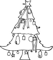 plansa de colorat pom de craciun #7