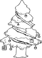 plansa de colorat pom de craciun #8