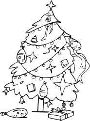 plansa de colorat pom de craciun #10