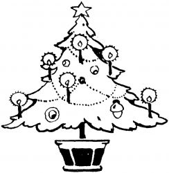 plansa de colorat pom de craciun #13