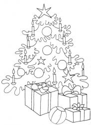 plansa de colorat pom de craciun #17