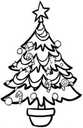 plansa de colorat pom de craciun #2