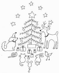 plansa de colorat pom de craciun #7