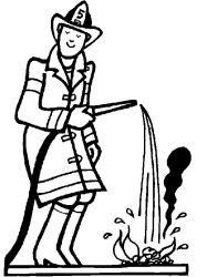 plansa de colorat pompieri #12