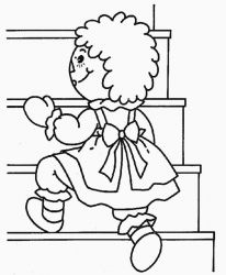plansa de colorat raggedy ann and andy #5