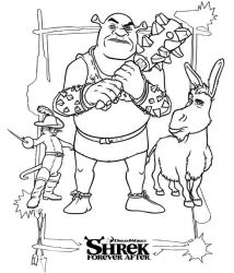 plansa de colorat shrek #7