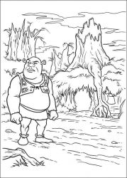 plansa de colorat shrek #8