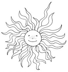 plansa de colorat soarele #3