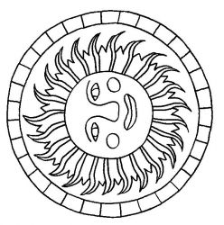 plansa de colorat soarele #6