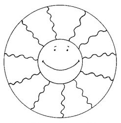 plansa de colorat soarele #7