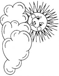 plansa de colorat soarele #8