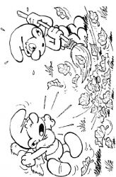 plansa de colorat strumfii #16