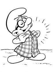 plansa de colorat strumfii #1