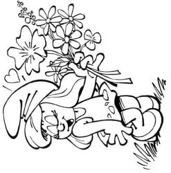 plansa de colorat strumfii #3