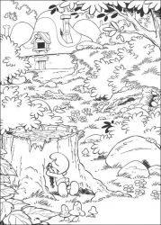 plansa de colorat strumfii #2