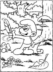 plansa de colorat strumfii #3