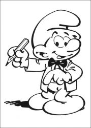 plansa de colorat strumfii #13