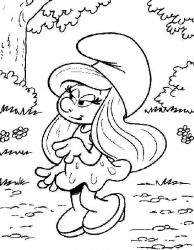 plansa de colorat strumfii #14