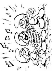 plansa de colorat strumfii #16