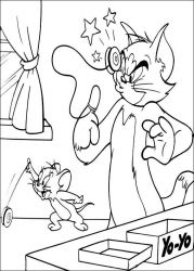 plansa de colorat tom si jerry #1