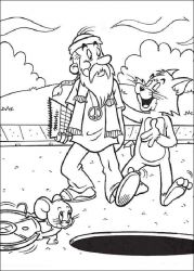 plansa de colorat tom si jerry #8