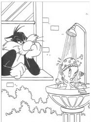 plansa de colorat tweety #10